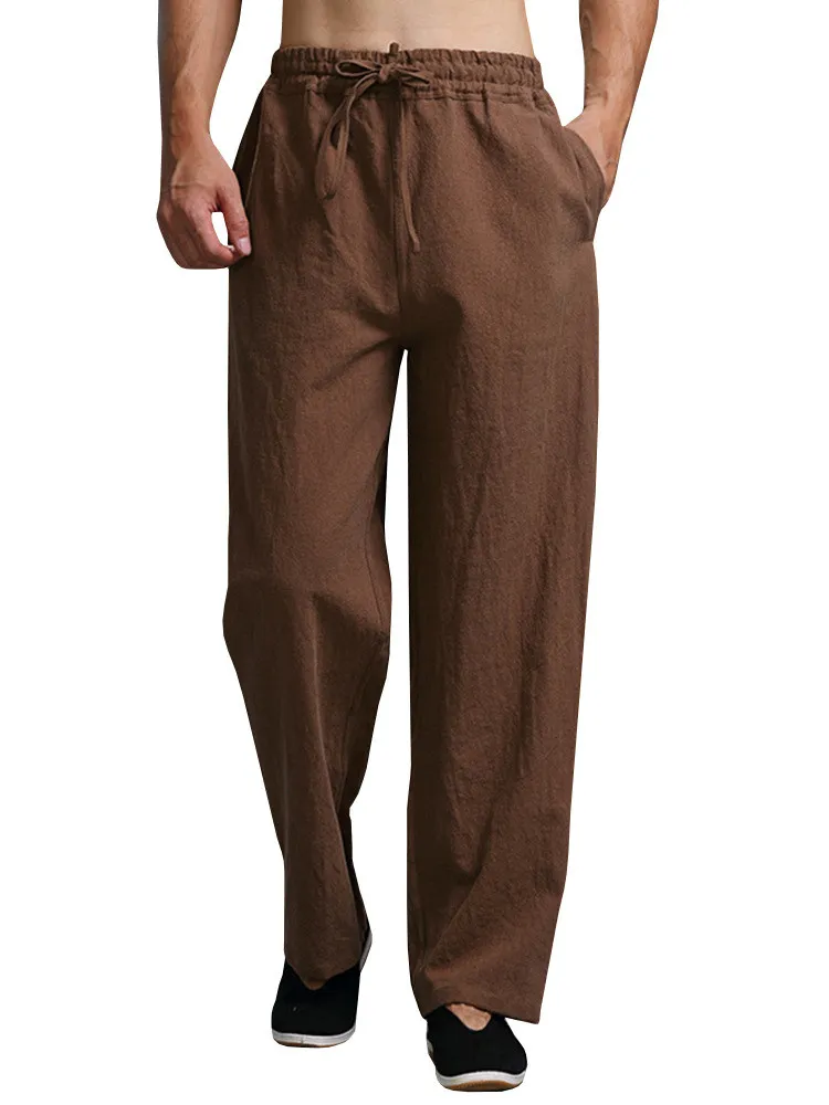 Multicolor Straight Leg Loose Belted Trousers - Multicolor
