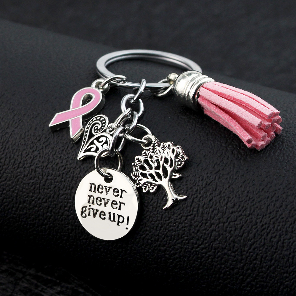 Ribbon Tassel Never Give Up Love Tree Keychain - Image 7