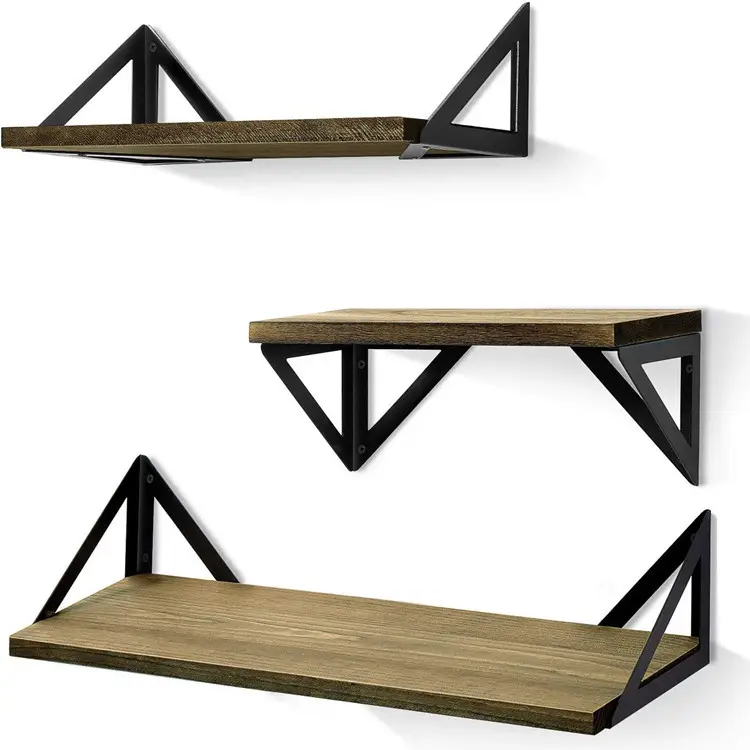 Floating Shelf Bracket Wall-mounted, Antique Wood Wall-mounted