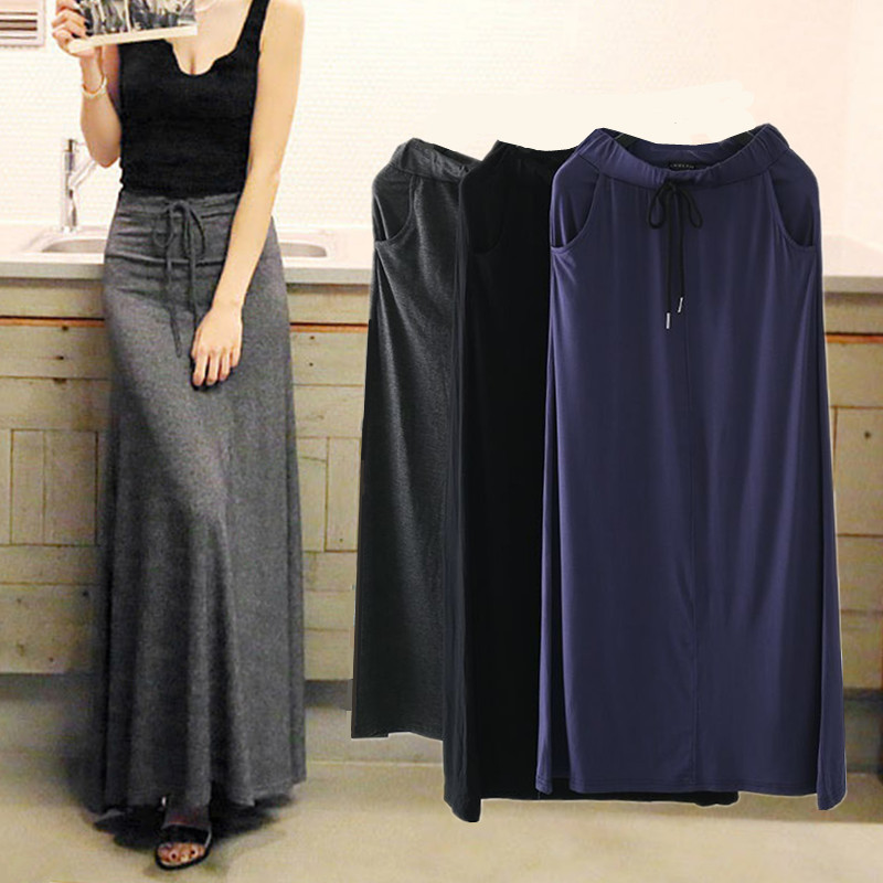 Women's Summer Thin High Waist Modal Swing Skirt