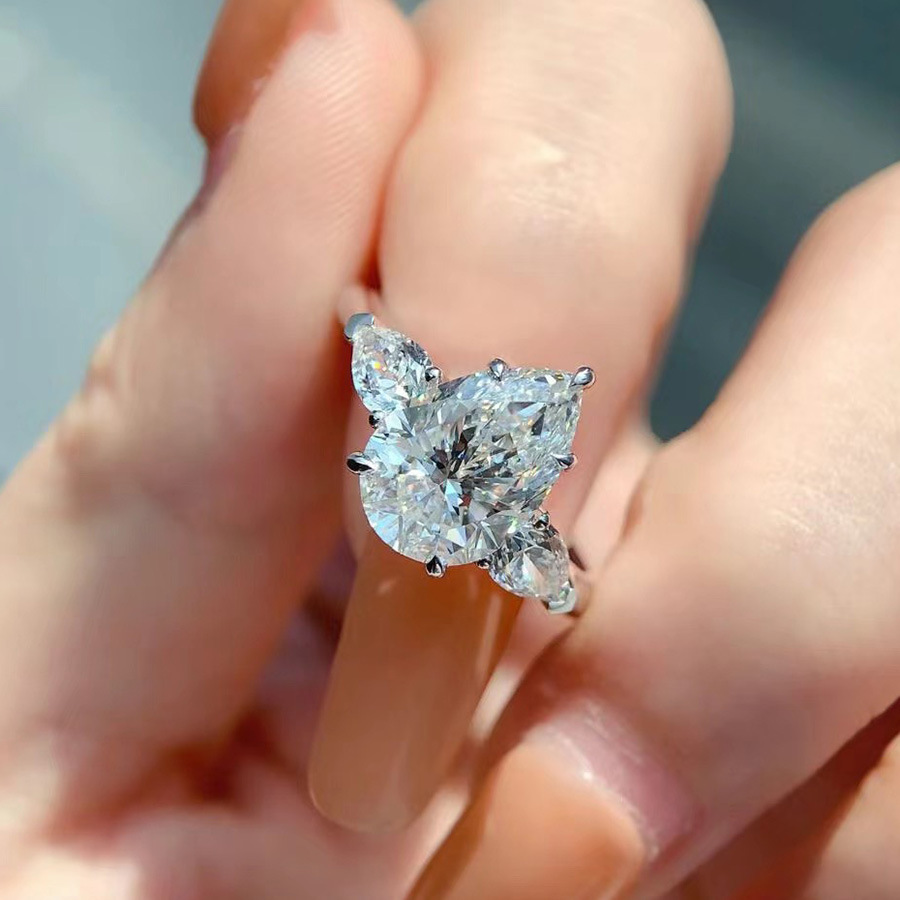 Fashion Classic Six Prong 1 Carat Diamond Ring Luxury Wedding Jewelry Adjustable For Couples thumbnail 6