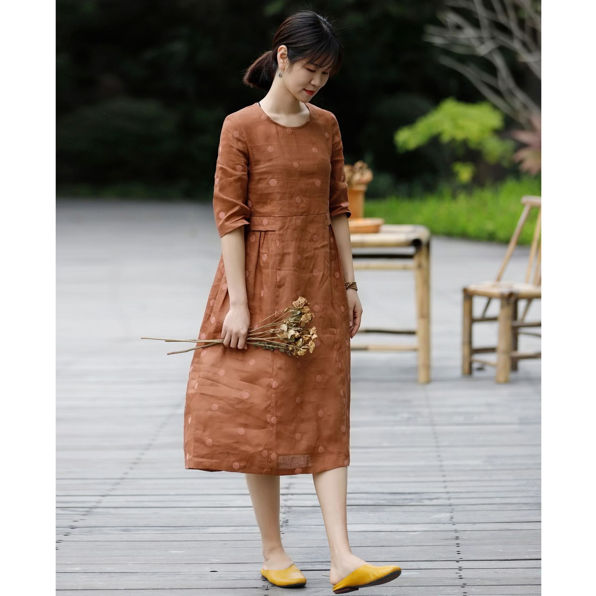 Embroidered Swing Midi Dress, picture 7 of 7