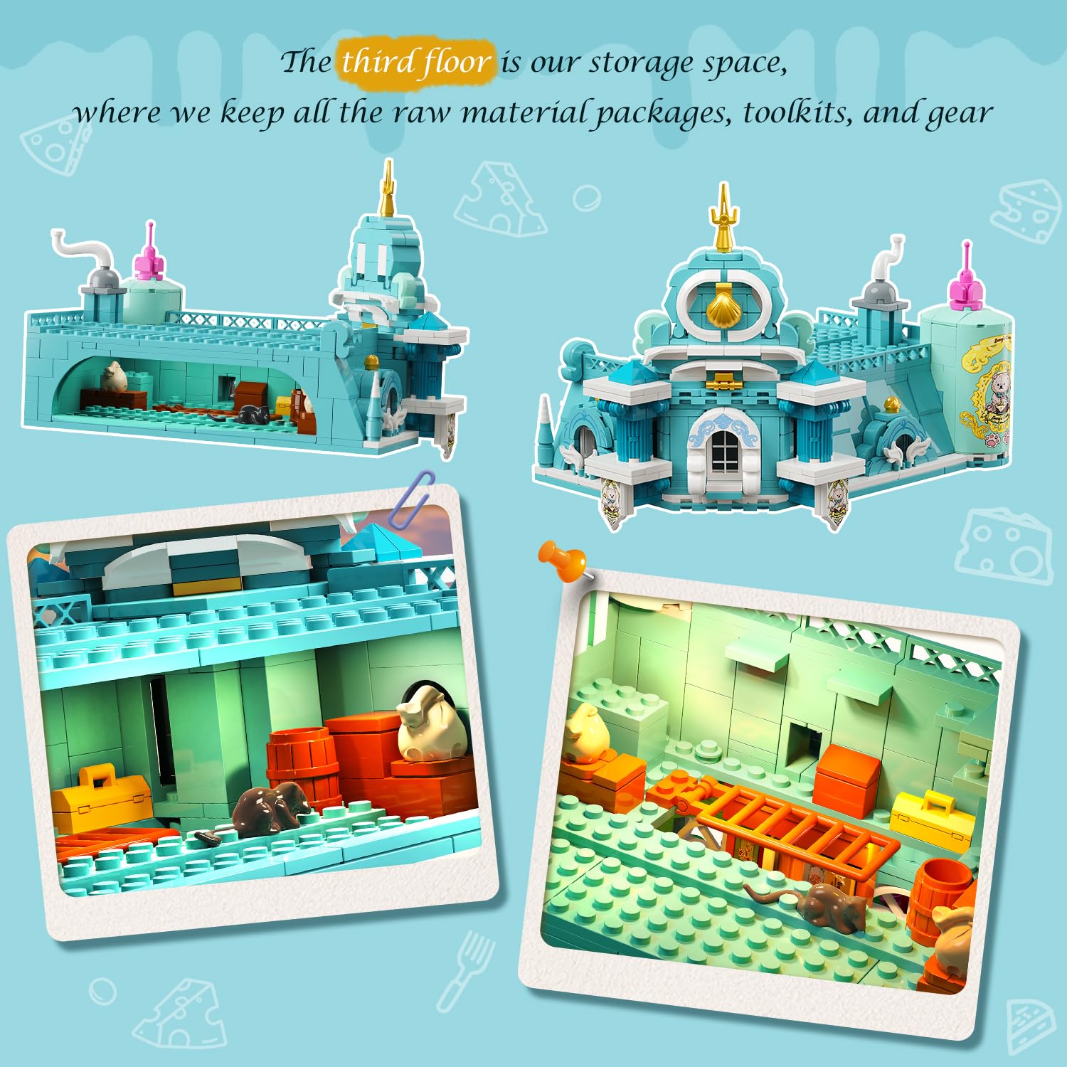 Castle Dairy Bakery Store Building Set With Light, City Dairy House Building Block Toy With Milk Cake Bread, Home Decor Construction Model Kit For Adults Teens Kids Boys Girls Ages