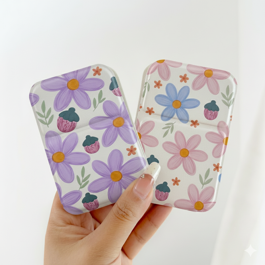 Portable Folding Compact Mirror Cute Floral Pocket Makeup Mirror Double Sided Magnifying Travel Cosmetic Mirror For Girls Gift