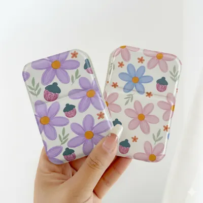 Portable Folding Compact Mirror Cute Floral Pocket Makeup Mirror Double Sided Magnifying Travel Cosmetic Mirror For Girls Gift