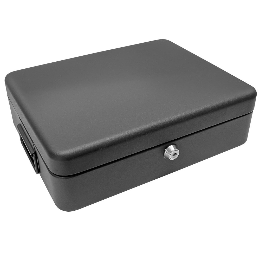 12 Security Cash Document Storage Safety Deposit Secure Lock Key Safe Box Metal — image 8