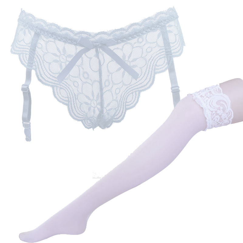 Title 6, Transparent high tube stockings underwear set