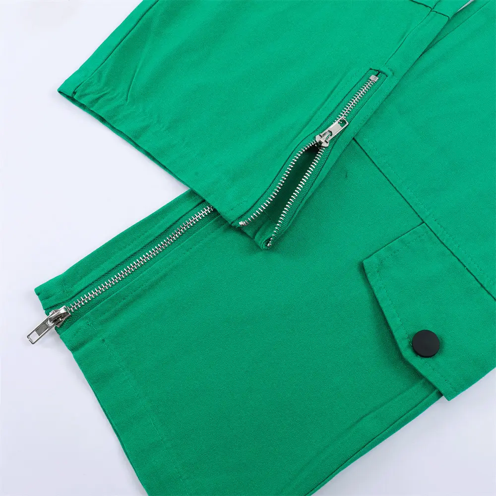 High Street Loose Hem Zip-Slit Straight-Leg Trousers
