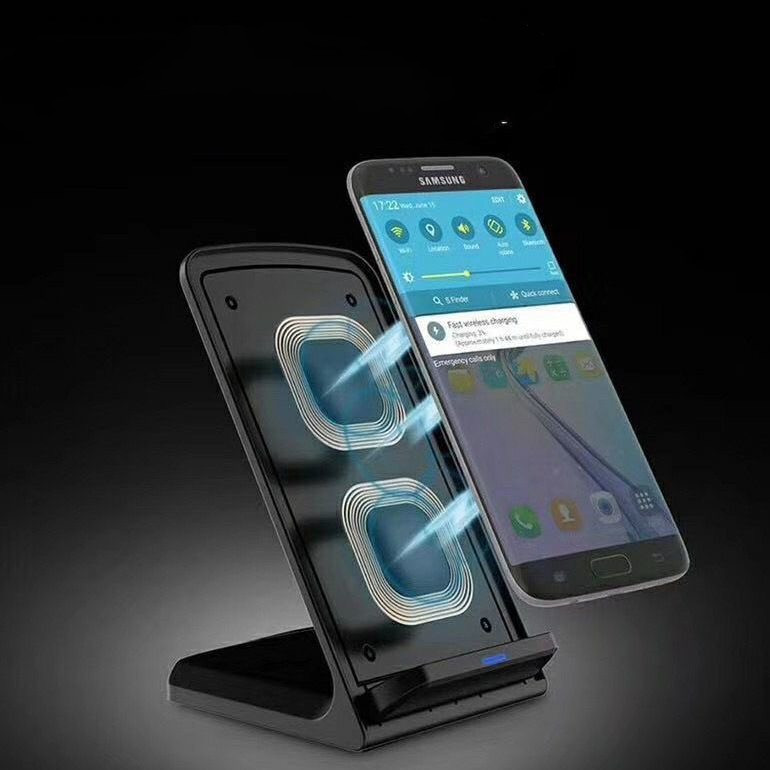 30W Fast Charging Vertical Wireless Charger Fruit Phone Desktop Stand - Image 3