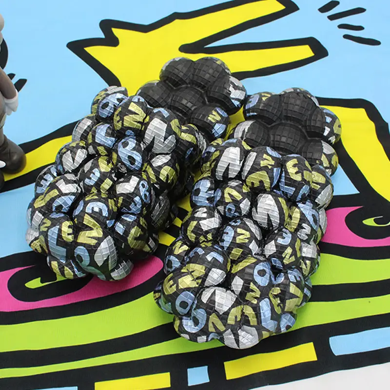 Textured Bubble Slides with Thick Sole for Casual Wear