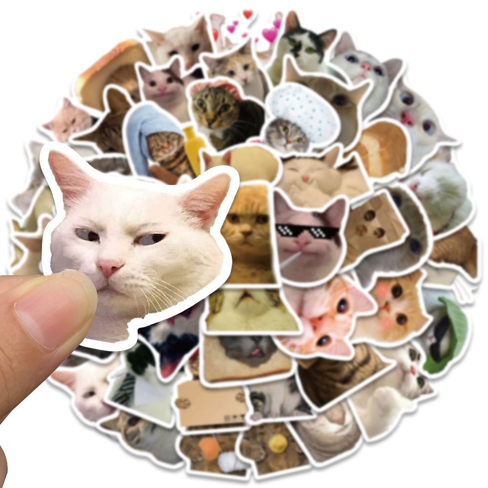 Title 3, Non-repeated Cute Cat Waterproof Stickers