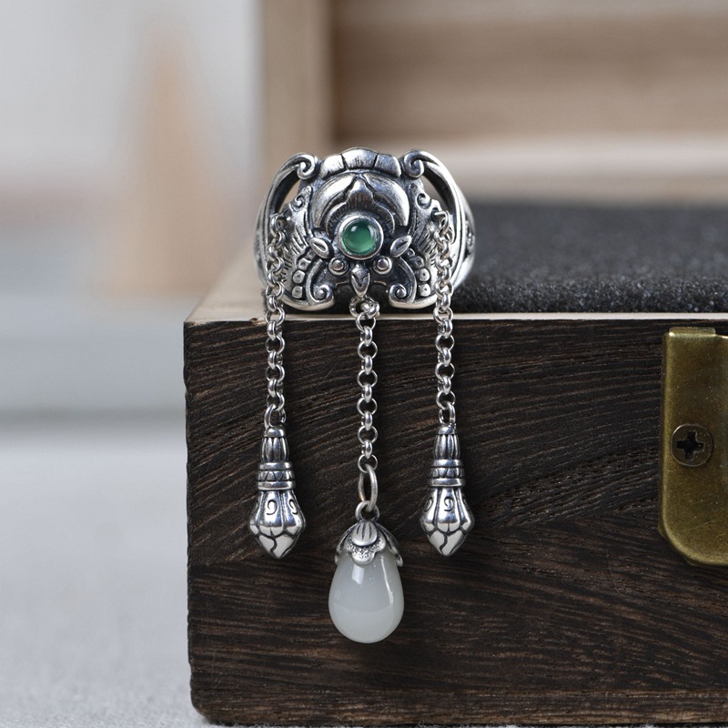 S925 Silver Fashion Retro Bat Ring