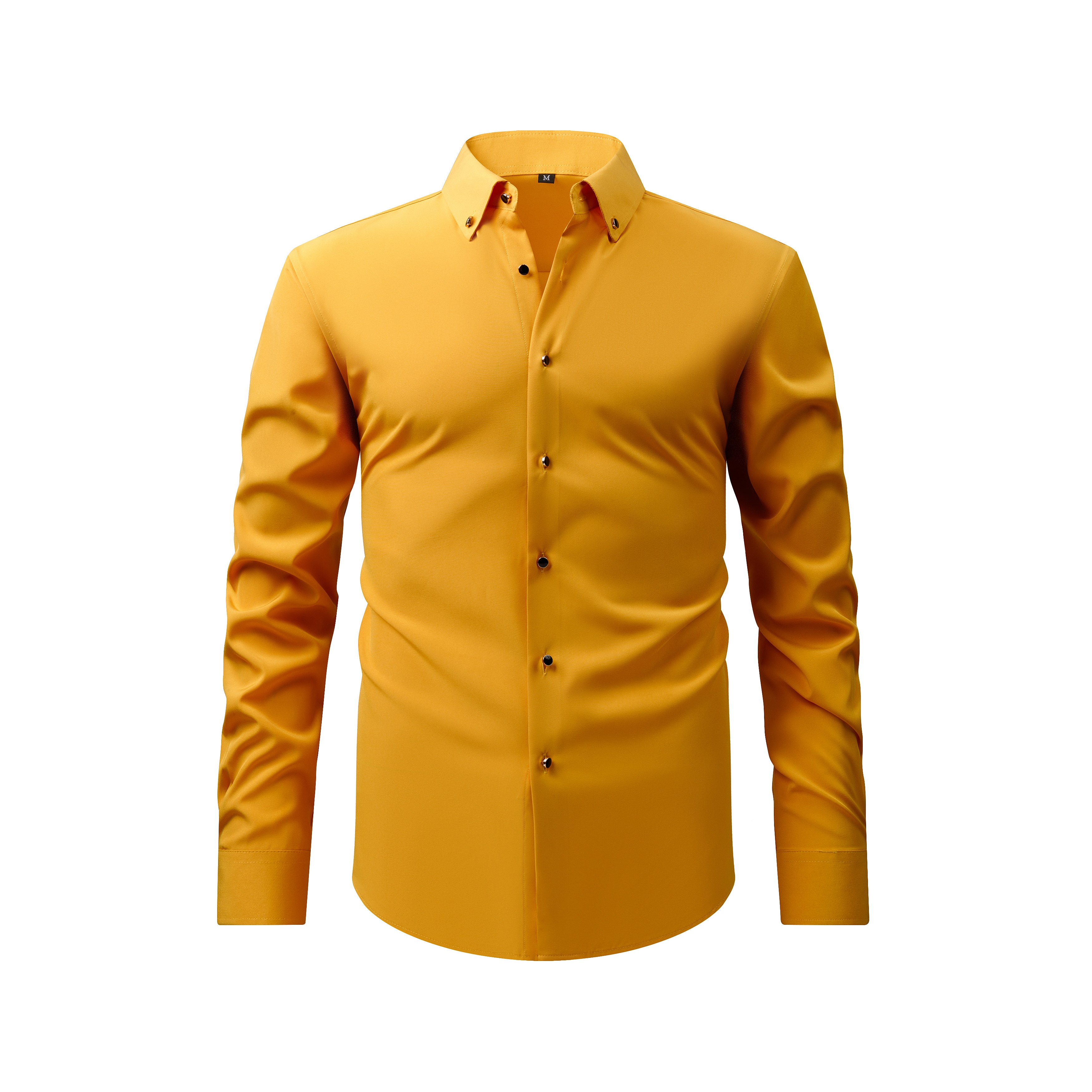 Men's Diamond Button Long Sleeve Shirt, Stretch Fabric, Spring & Autumn, Business Casual, Hot-selling Cross-border Foreign Trade New Top - thumbnail