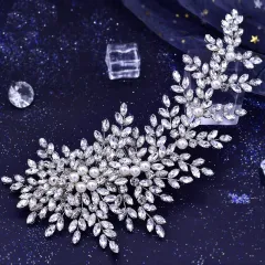 Rhinestone Tiara Wedding Updo Hair Style Pair Clip - Hp434 - View 1
