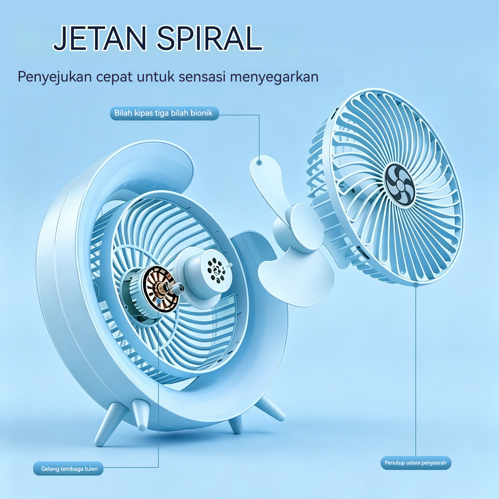 Lamp Effect Fan Powder Li-On Rechargeable   –PiNk