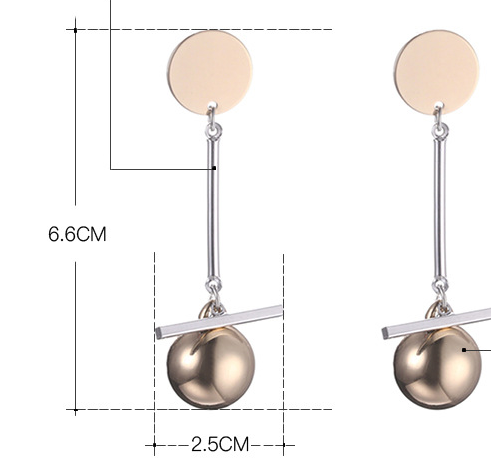 Simple Geometric Earrings European And American Creative Alloy Earrings Female Long