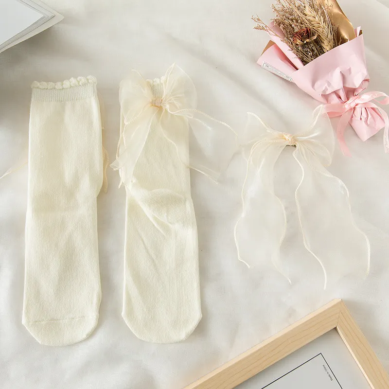 Lolita Cute Soft Girl Satin Lace Socks - Skin Tone Suit-35To39