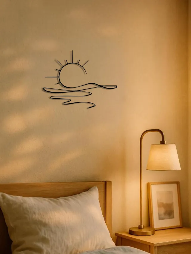 Wall Art Modern Metal Iron Wall Decor, Abstract Sun Line Design For Home Look At The Picture - Shop at LoveMi