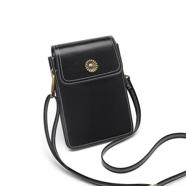 Messenger Bag Female Summer Put Mobile Phone Bag Mini Light Luxury Niche All match Black - Shop at LoveMi