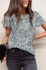 Street Hipster Leopard Print Pullover Round Neck Women's T shirt Leopard - Shop at LoveMi