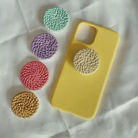 Bamboo Woven Telescopic Mobile Phone Folding Stand Gift Jewelry