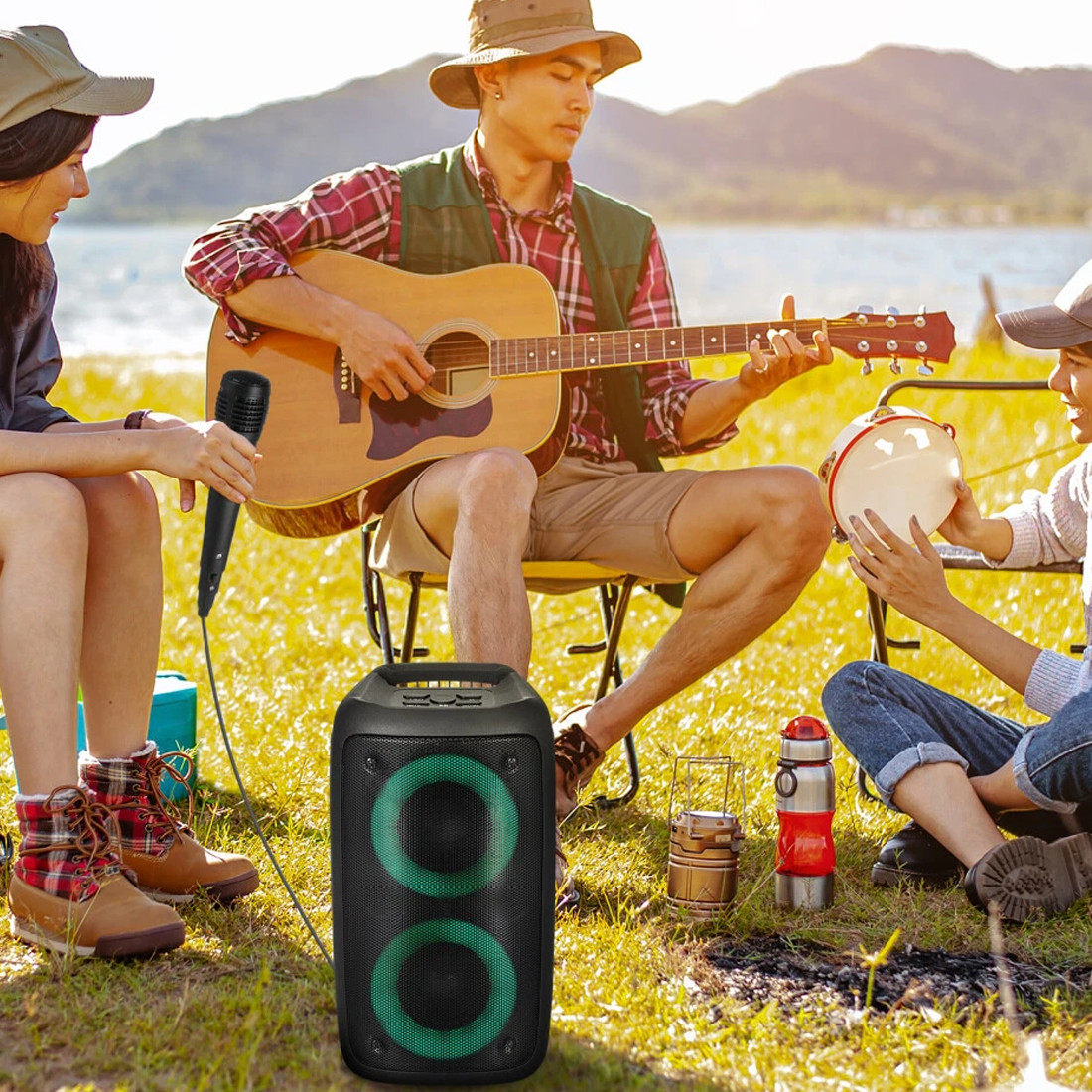 Portable Bluetooth Speaker Sub Woofer Heavy Bass Sound System Party & Mic 14