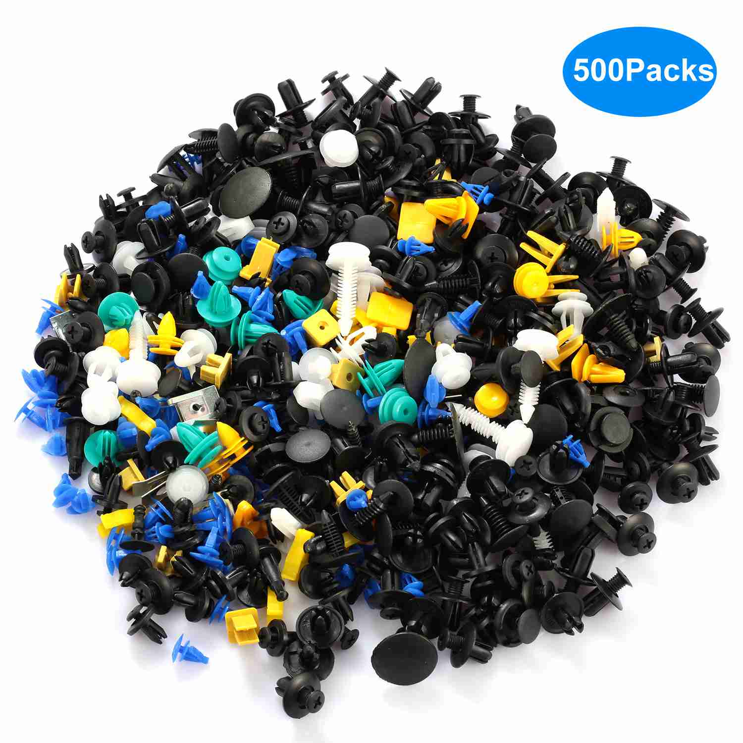500Packs Bumper Fastener Rivets 30 Kinds Bumper Push Clips Fender Replacement Universally Fit Car Panel Skirt Shield Retainer