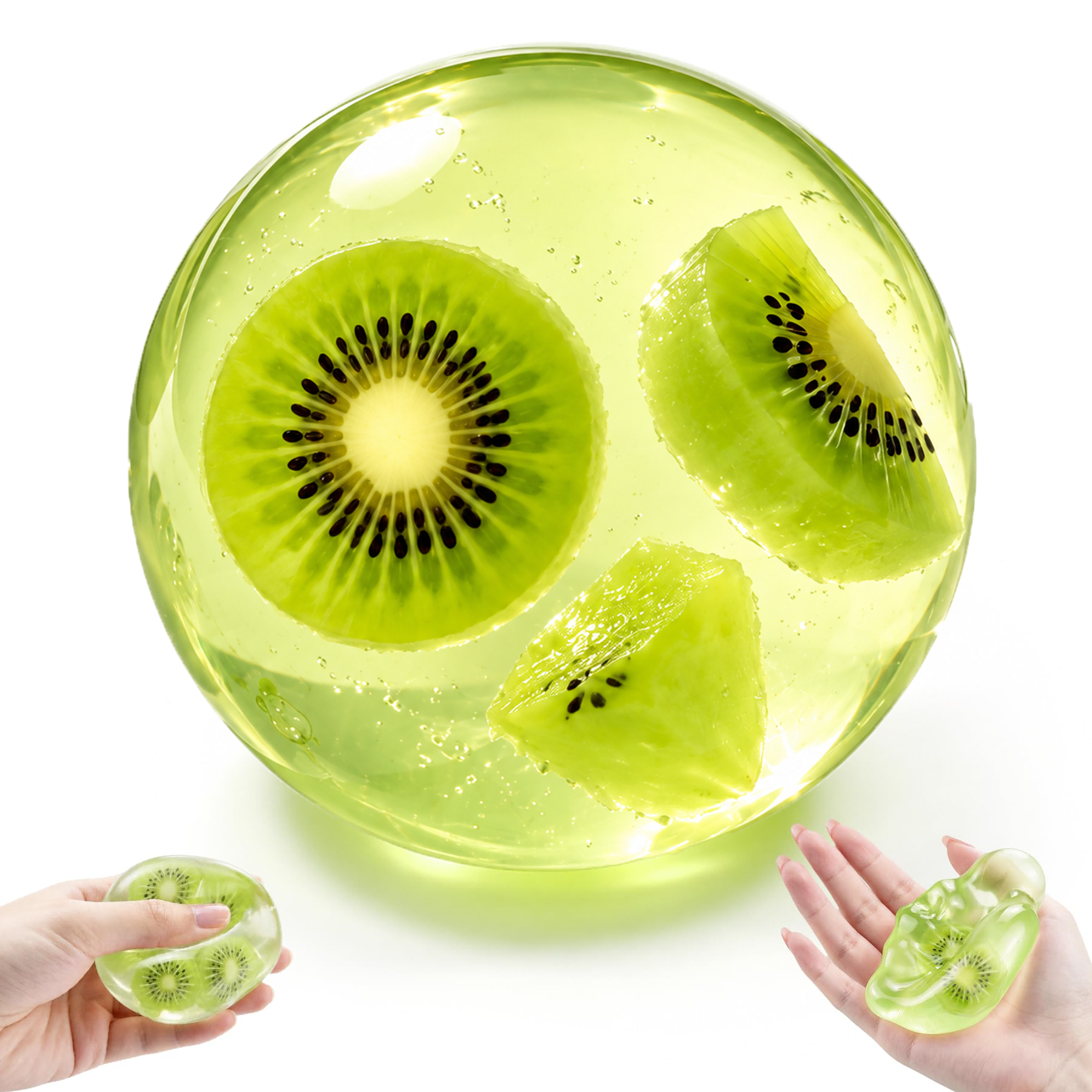 Coconut Oil Squishy, Slow Rising Stress Ball With Kiwi Inside Slow Rising Ball, Coconut Oil Filled Squeeze Toy, Soft Fidget Toy For Stress Anxiety Relief, Ideal Gift For Birthday Party