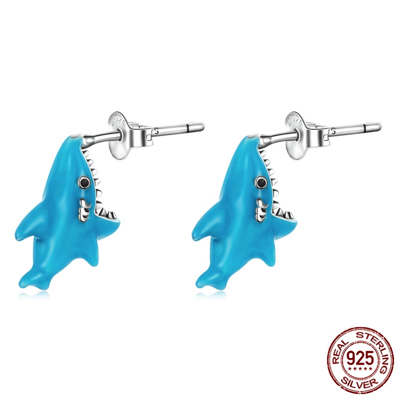 Title 5, Fashion Little Shark Sterling Silver S925 Stud ...