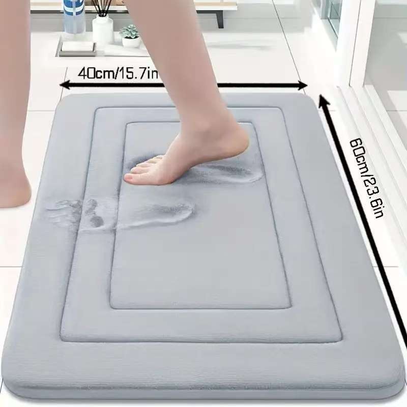 Bathroom Mat With Thickened Memory Foam Anti-Slip Mat For Bathroom Entrance Coral Velvet Foot Mat — foto 8