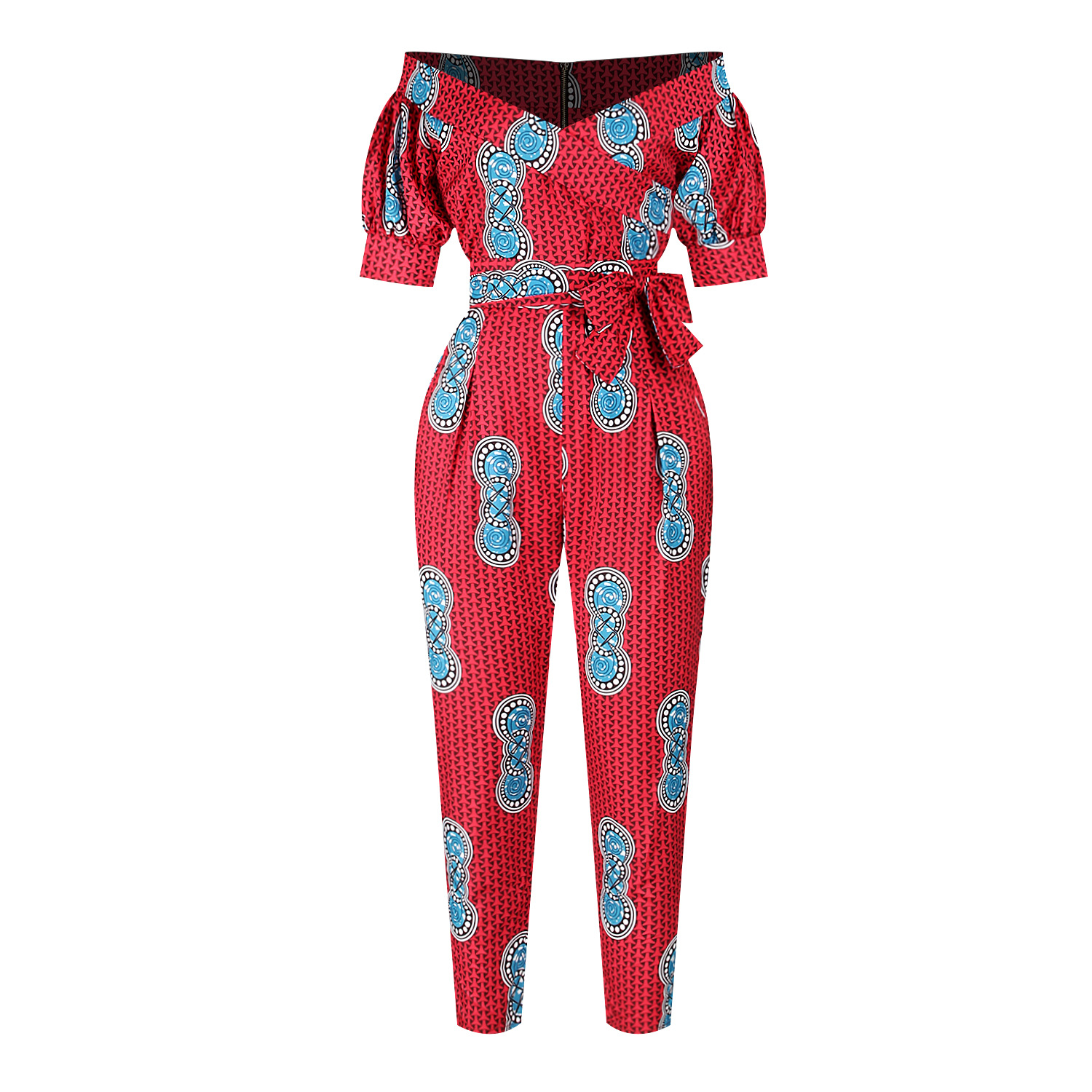 Title 8, Lantern sleeves off-the-shoulder neckline jumpsuit