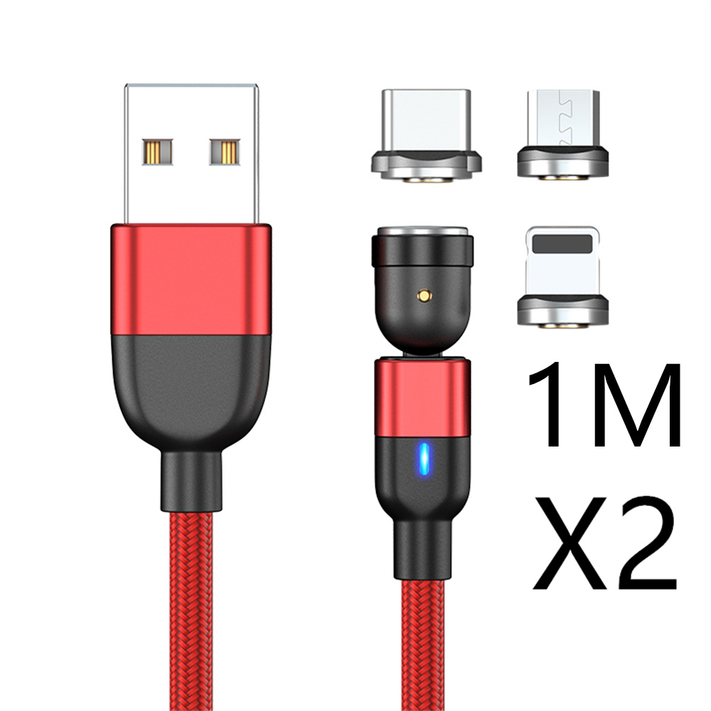 Magnetic Data Cable Threeinone 540-degree Rotation  Charging Cable Suitable