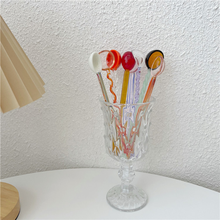 Title 3, Summer Candy Stained Glass Spiral Spoon