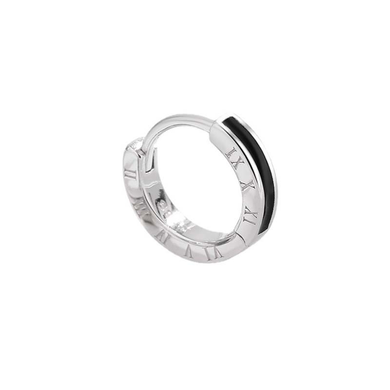 Men's Sterling Silver Black Drop Ear Buckles