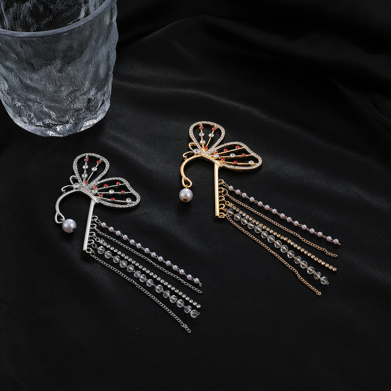 Women's Super Fairy Crystal Tassel Butterfly Ear Cuff