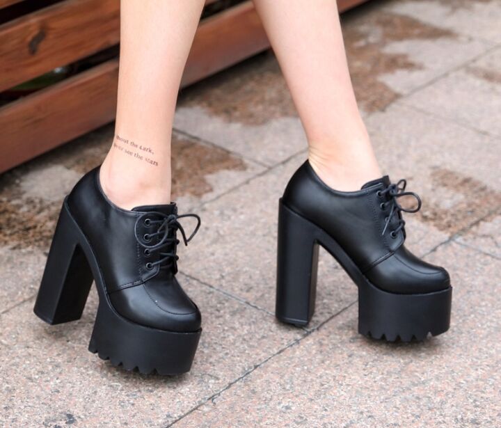 Title 8, Fall New Super High Platform Lace-up Womens Sh...