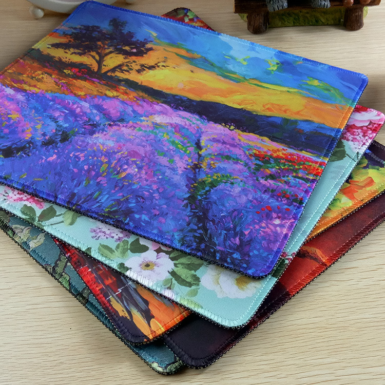 Oil Painting Mouse Pad Personalized Lock Edge Sliding Thickening