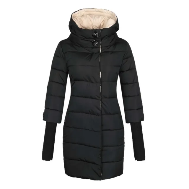 Winter Jacket Women Hooded Cotton Parka Long Coat Plus Size Black - Shop at LoveMi