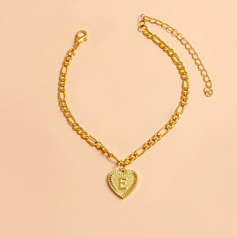 … Color Heart Pendant Foot Bracelets Women