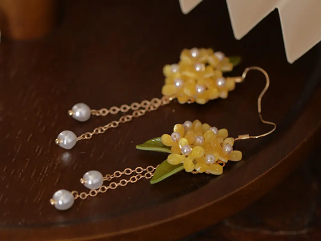 Vintage Osmanthus Antique Cheongsam Earrings