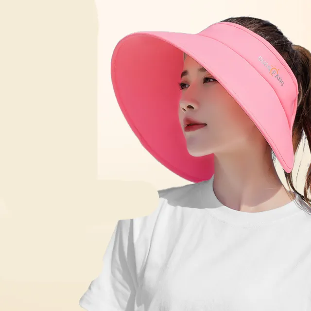 Women's Sunscreen Hat With UV Protection, Big Brim And Hollow Top Rose Red - Shop at LoveMi