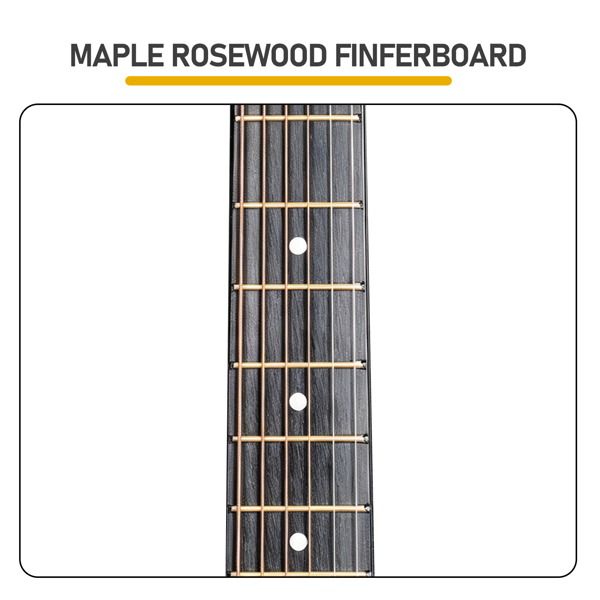 Sunset Color 41-inch Dreadnought Barrel-shaped Cutaway Acoustic Guitar With Pick, Strings, Capo, Gig Bag, Tuner, Wrench Tool, And Shoulder Strap — foto 9