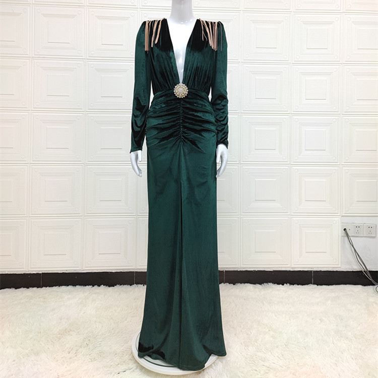 Women's Temperament Flannel Fashion Fringe Dress
