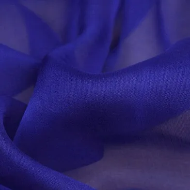 Ice Muscle Beauty Natural Pure Silk Chiffon Fabric L5 Bright Sapphire Blue - Shop at LoveMi