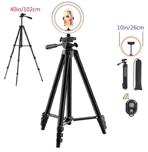 Ring Mobile Phone Holder Bracket Tripod Round Fill Light