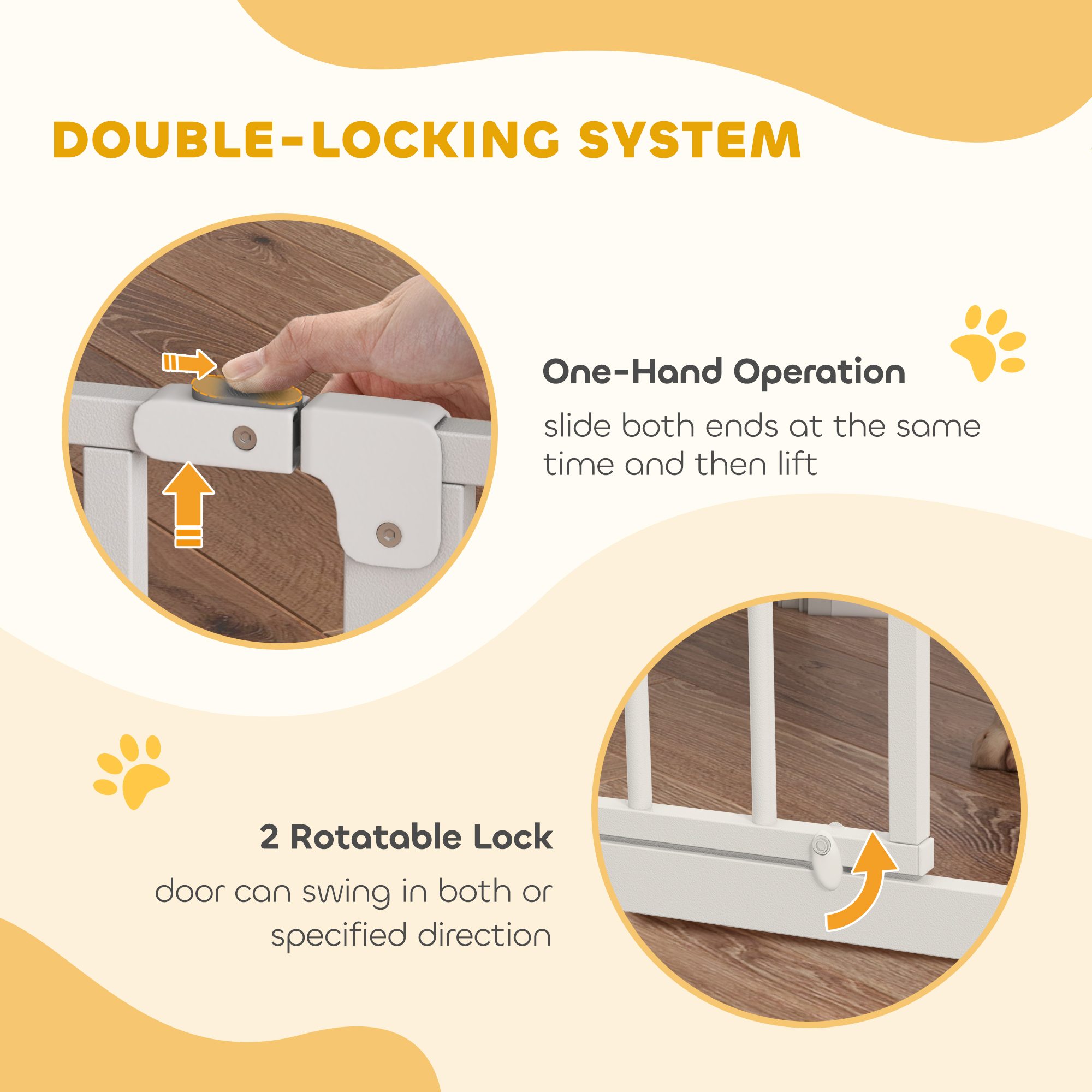 Ultra Wide Pet Safety Door With Door Pressure Device, Suitable For Doorways, Corridors, Stairs - White detail photo 8