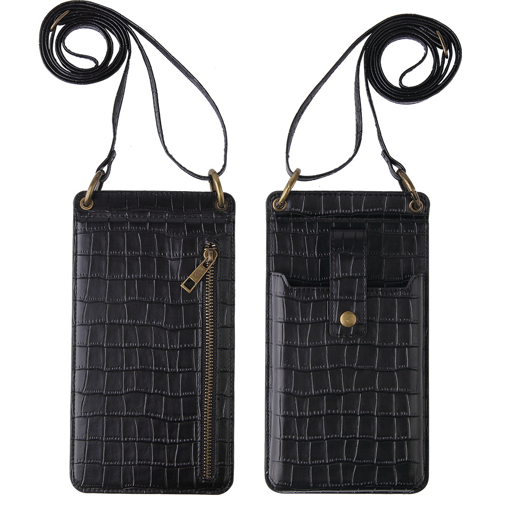 Multi-Function Phone Crossbody Bag – Crocodile-Pattern Wallet with Card Holder - Image 6