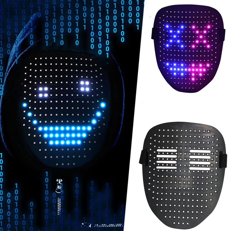 Led Mask Gesture Sensing With 50 Pattern Halloween Cosplay — foto 5