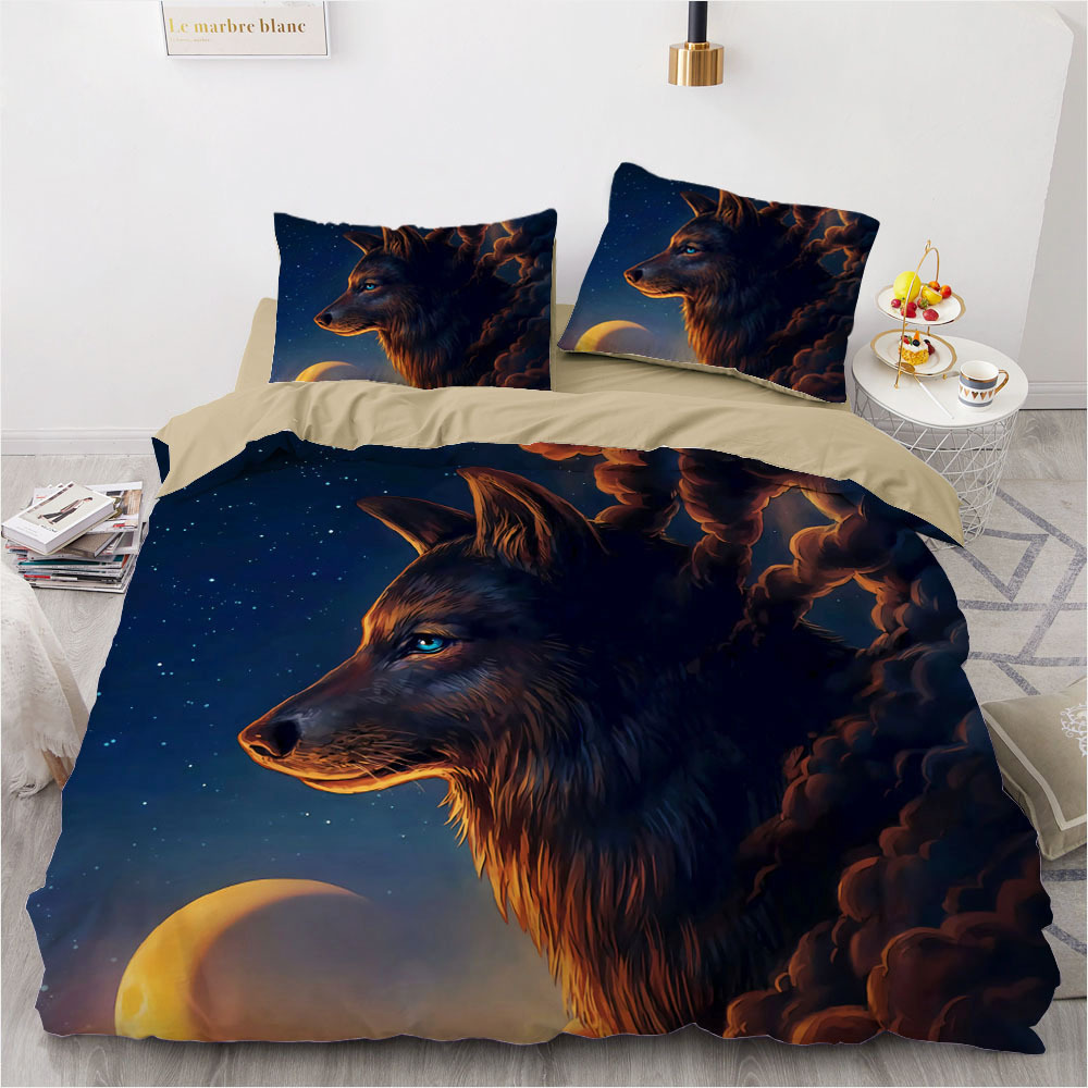 3D Digital Printing Wolf Bedding Four-piece Set