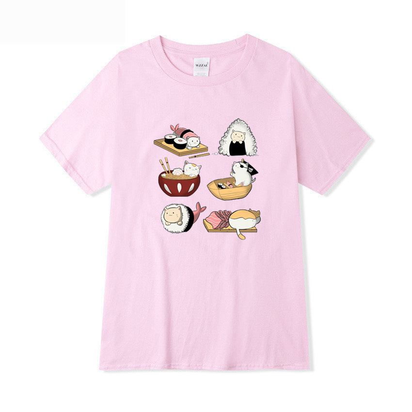 Student Fashion Inner Bottoming Short Sleeve Top Trendy Pink - Shop at LoveMi